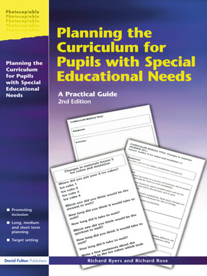 cover image of Planning the Curriculum for Pupils with Special Educational Needs